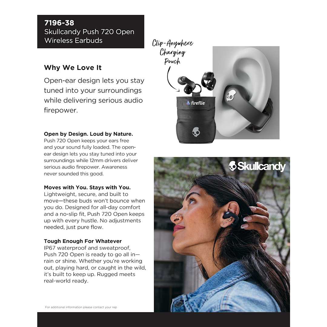 Skullcandy Push 720 Open Wireless Earbuds